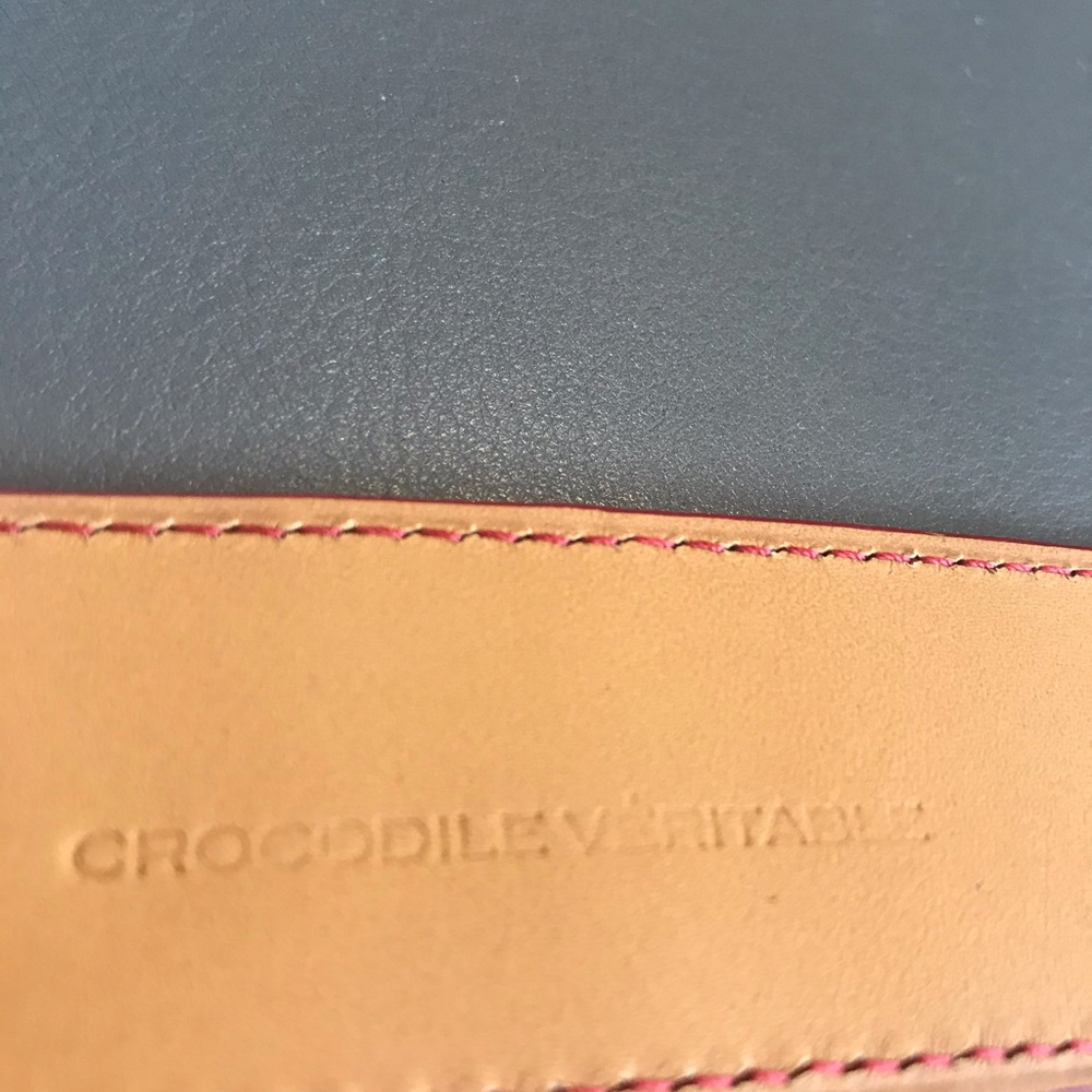 Madison Vaincourt genuine crocodile red belt 75 - Picture 8 of 12